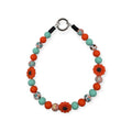 Orange Sunflowers Beaded Collar - 19.25"