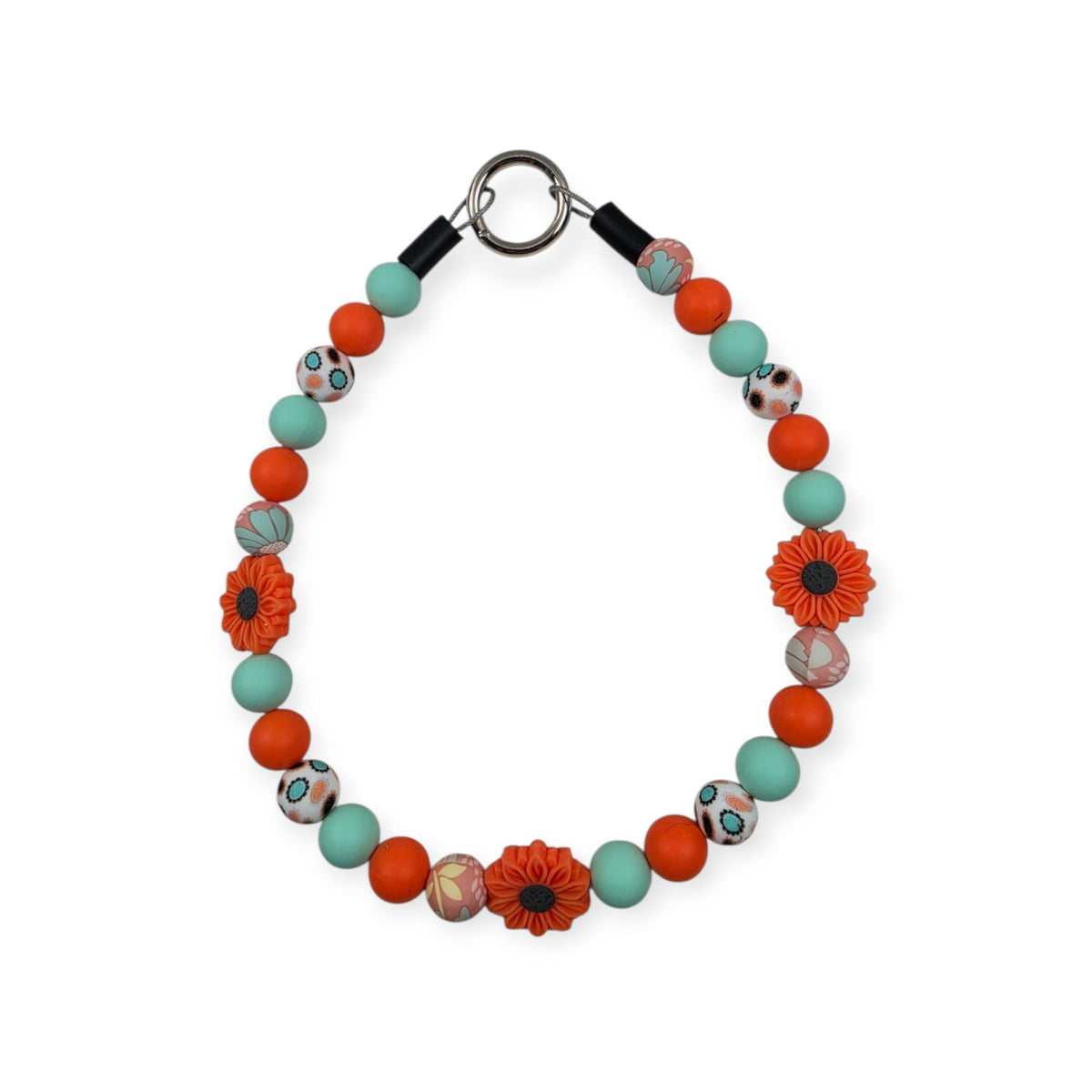 Orange Sunflowers Beaded Collar - 19.25"