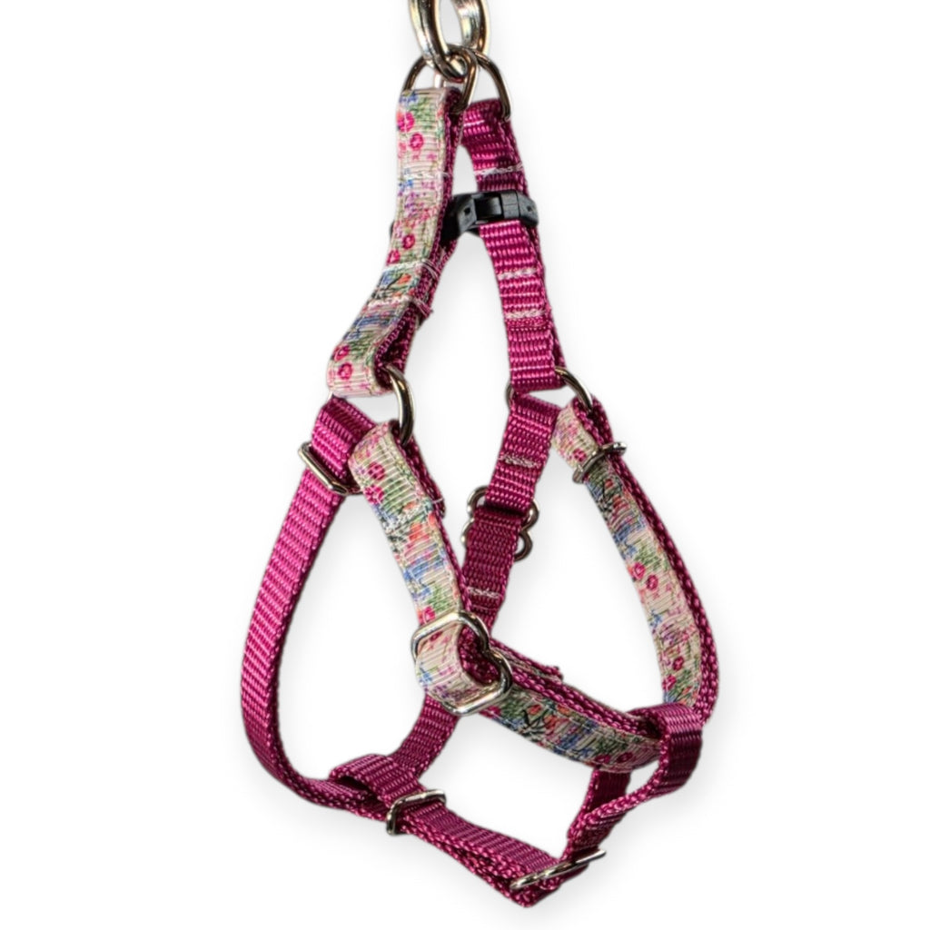 Mauve Floral Step-In Harness (XX-Small)