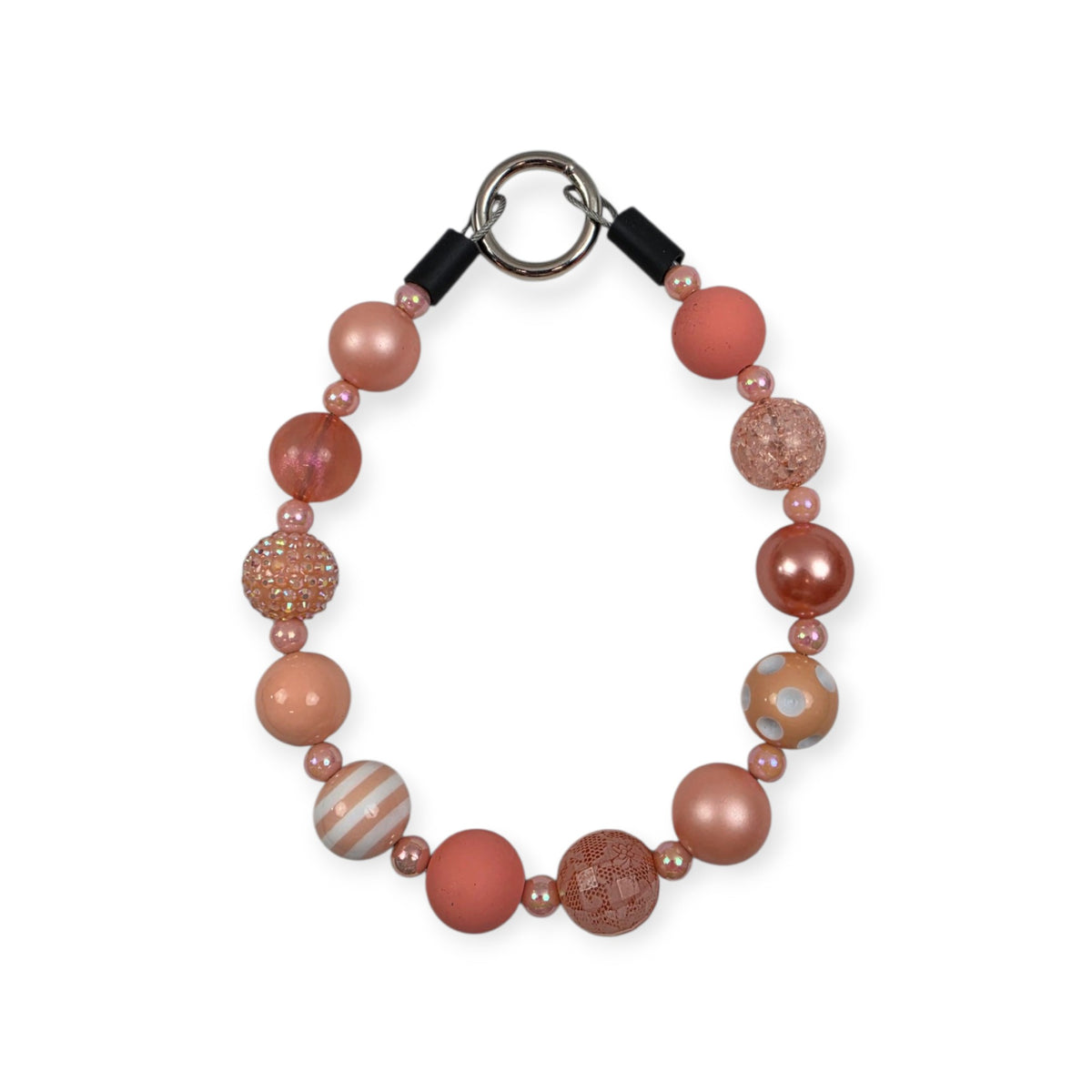 Just Peachy Beaded Collar - 15.5"