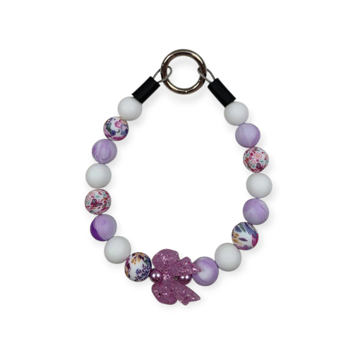 Purple Floral Beaded Collar - 12.5"