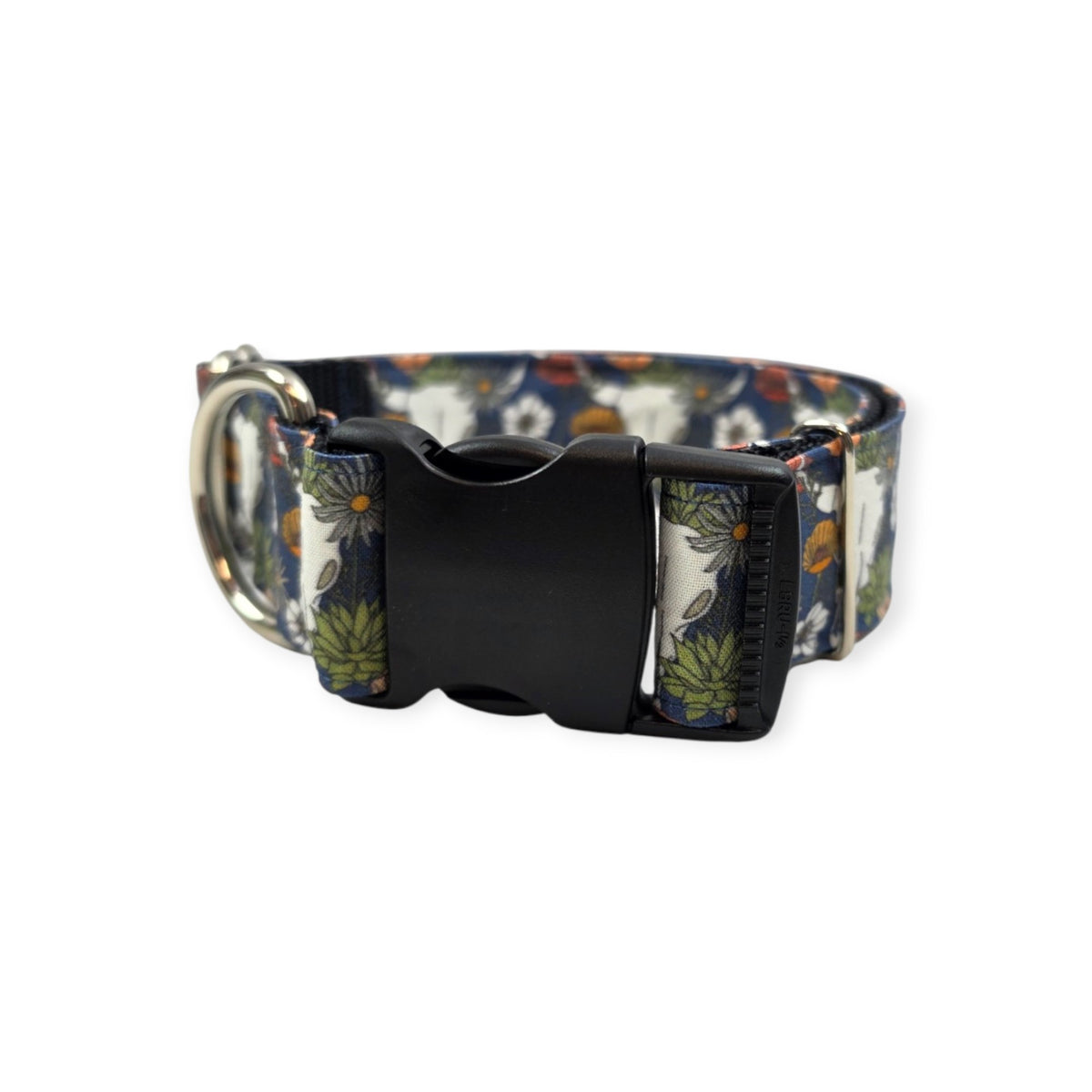 Desert Bloom Cow Skull Dog Collar