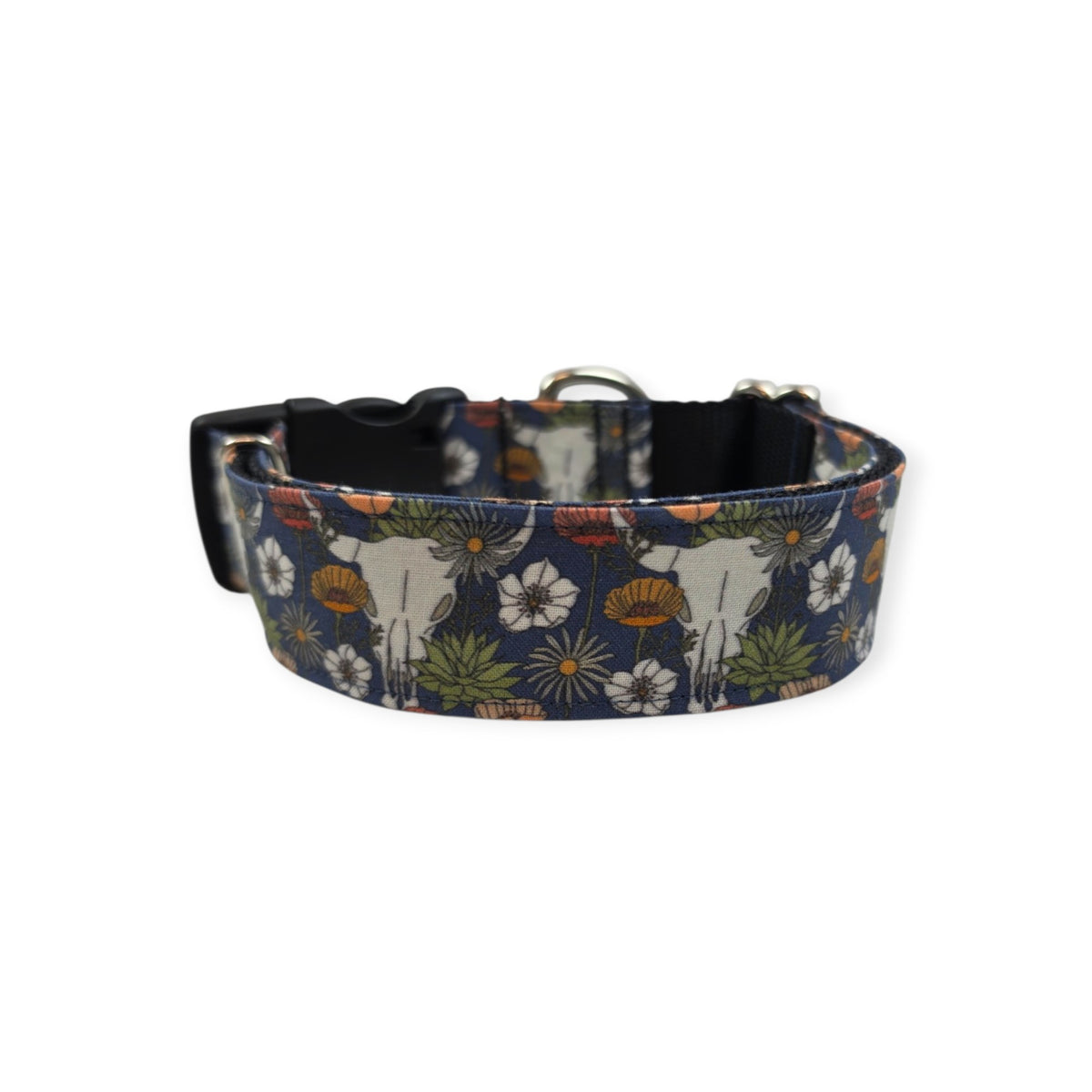 Desert Bloom Cow Skull Dog Collar