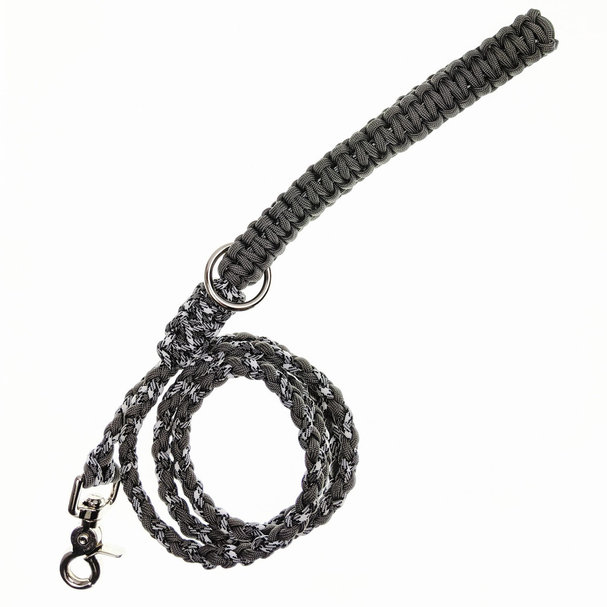 Gray, Black & White Paracord leash (5')