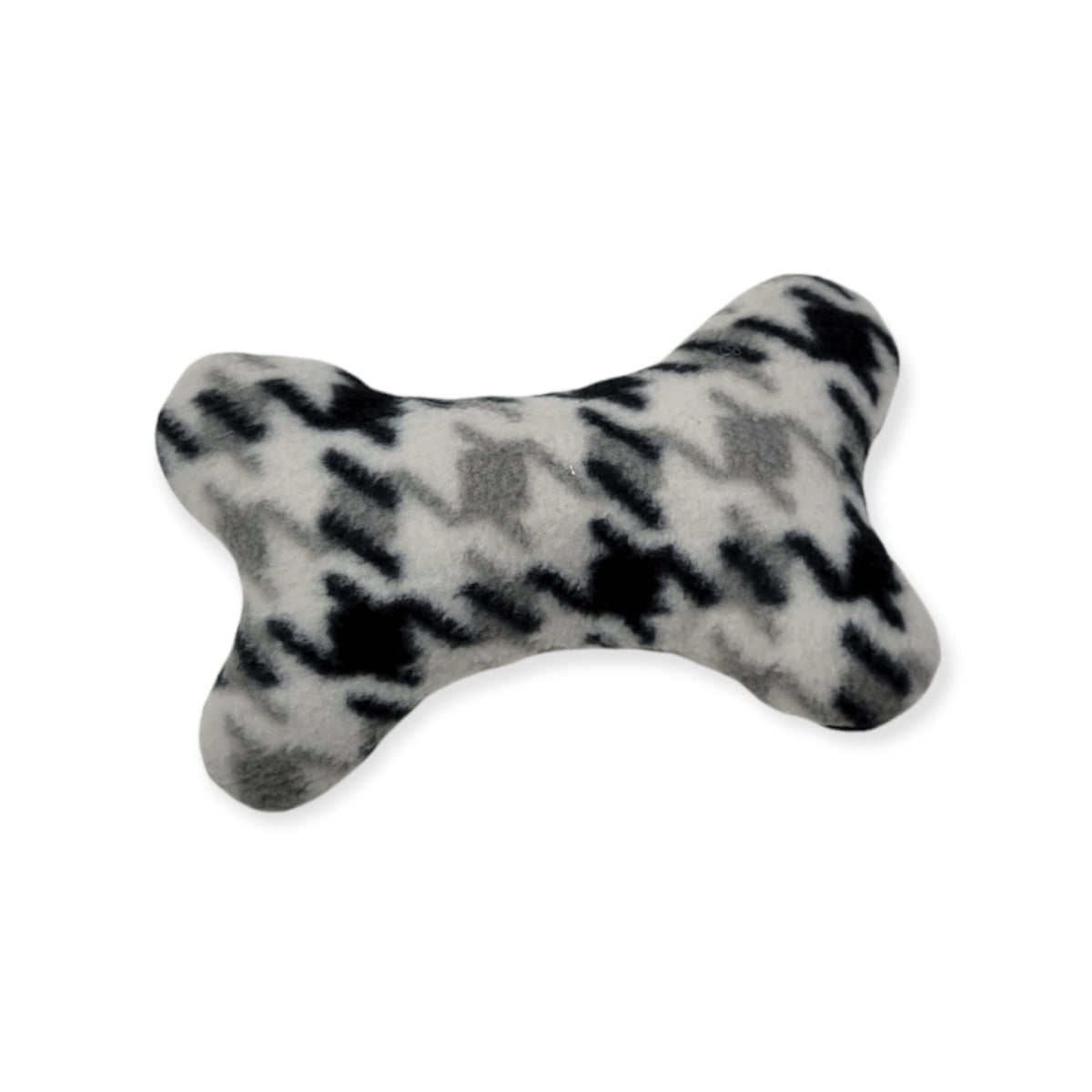 Houndstooth Fleece Bone Dog Toy (7")