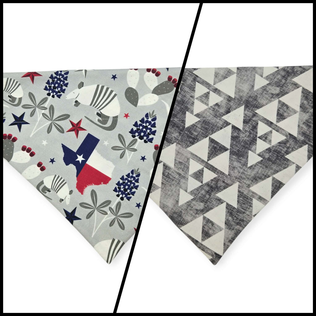 Symbols of Texas/Stacked Onyx Triangles Reversible Slide-on Bandana (Large)