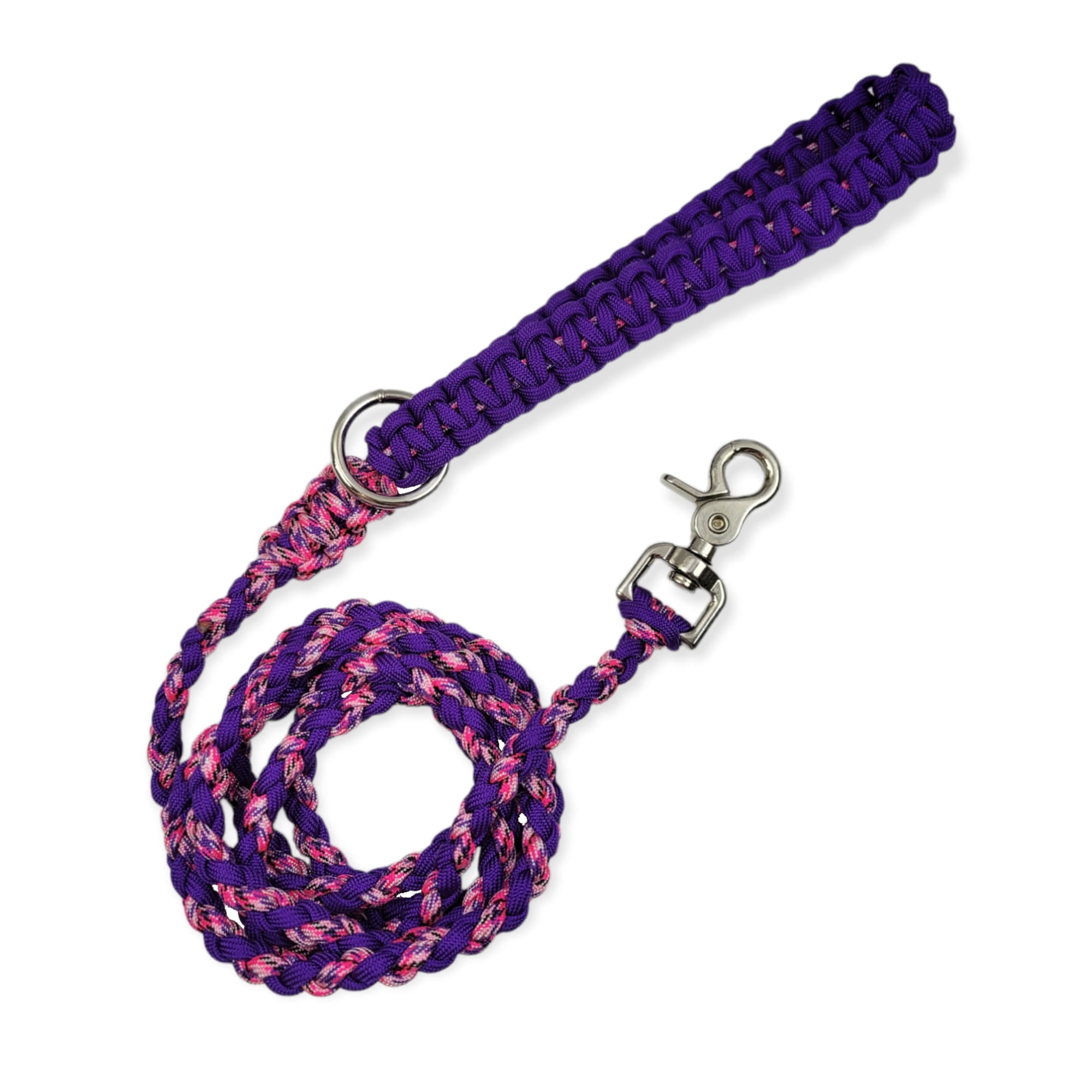Pink & Purple Paracord leash (6.5')
