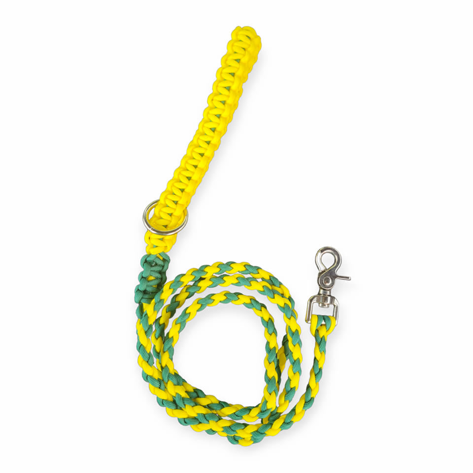Green & Yellow Paracord leash (5.5')