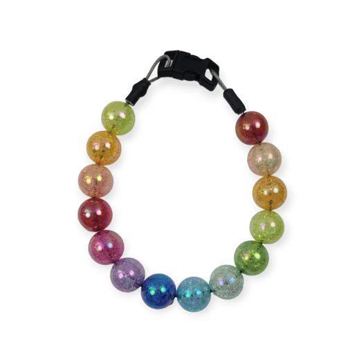 Iridescent Rainbow Beaded Collar - 12"