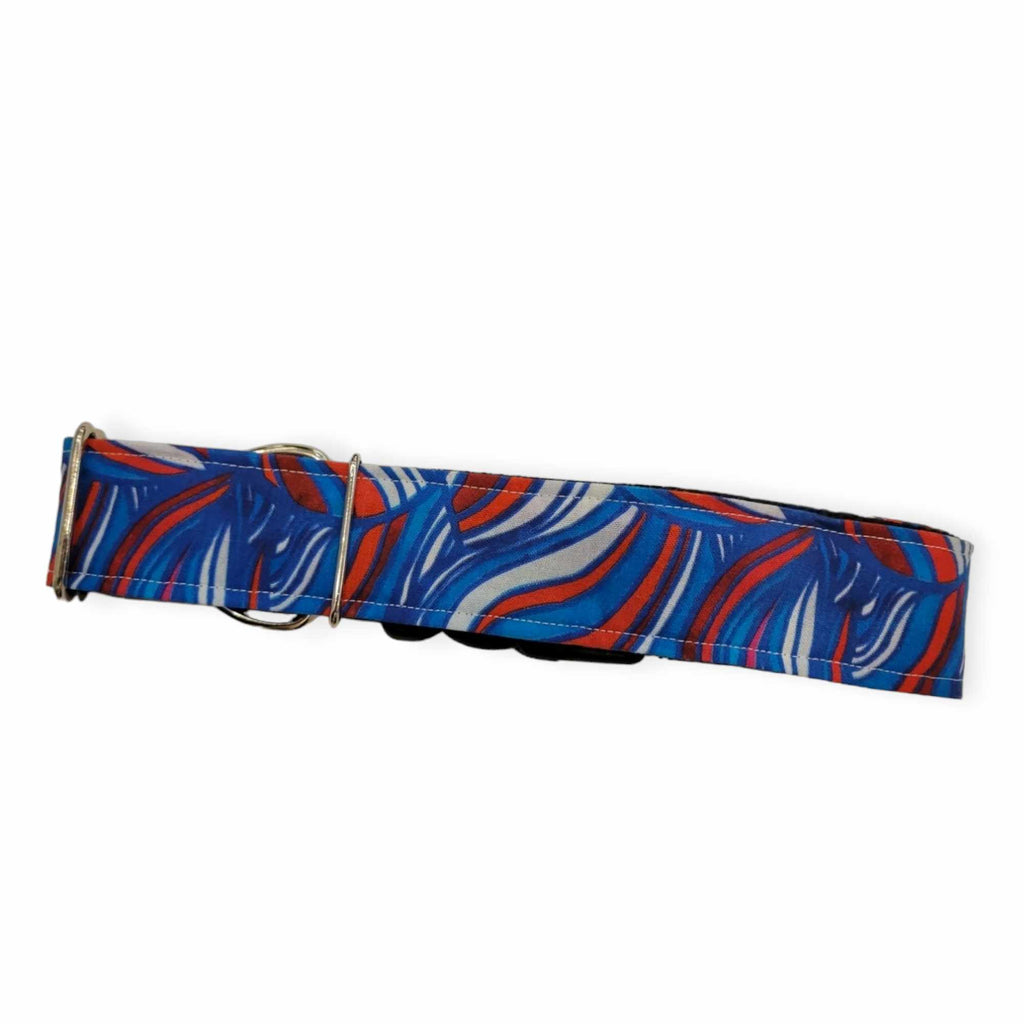 Patriotic Stained Glass Dog Collar (X-Large, 1.5" wide)
