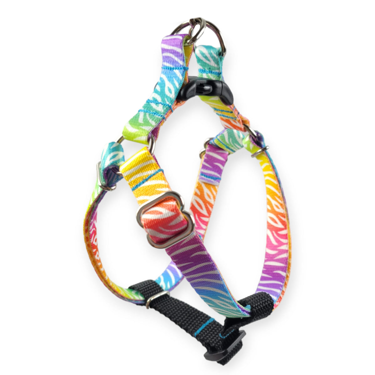 Rainbow Zebra Step-In Harness (Small)