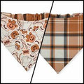 Cowboy Halloween/Burnt Orange Plaid Slip-on Scrunchie Bandana (Large)