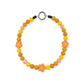 Orange Retro Flower Beaded Collar - 21.5"