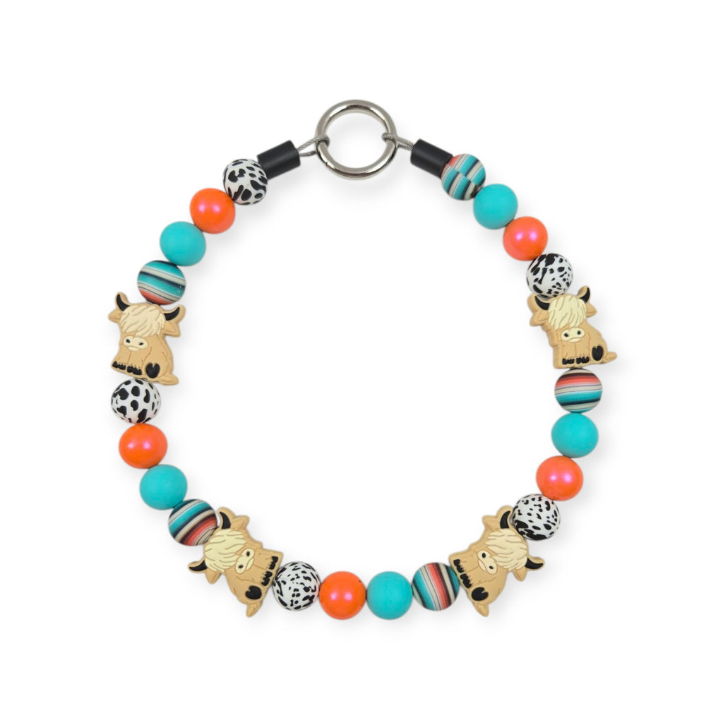 Serape & Highland Cow Beaded Collar - 17.25"