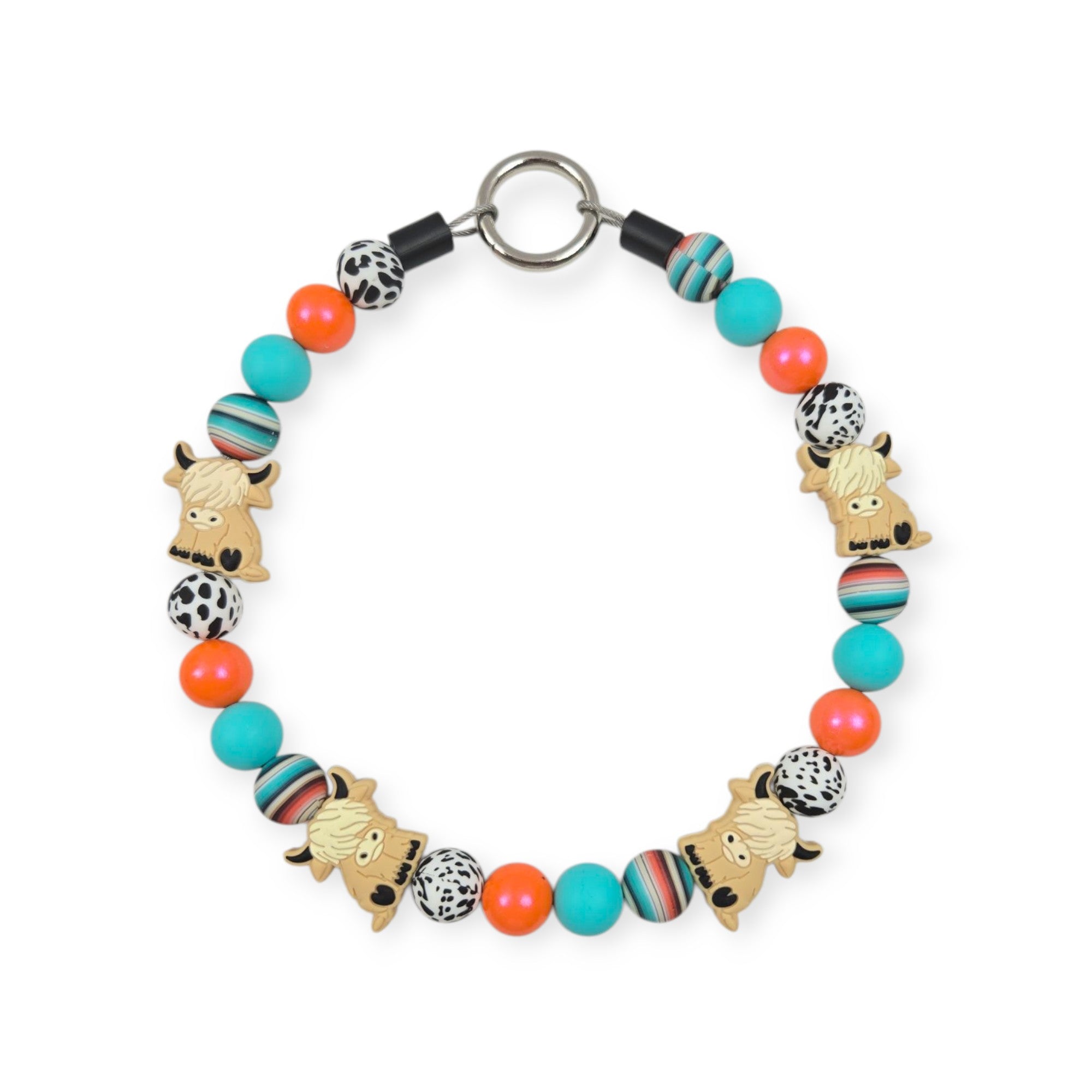 Serape & Highland Cow Beaded Collar - 17.25"