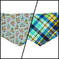 Junk Food/ Distressed Plaid Reversible Tie-on Bandana (Medium)