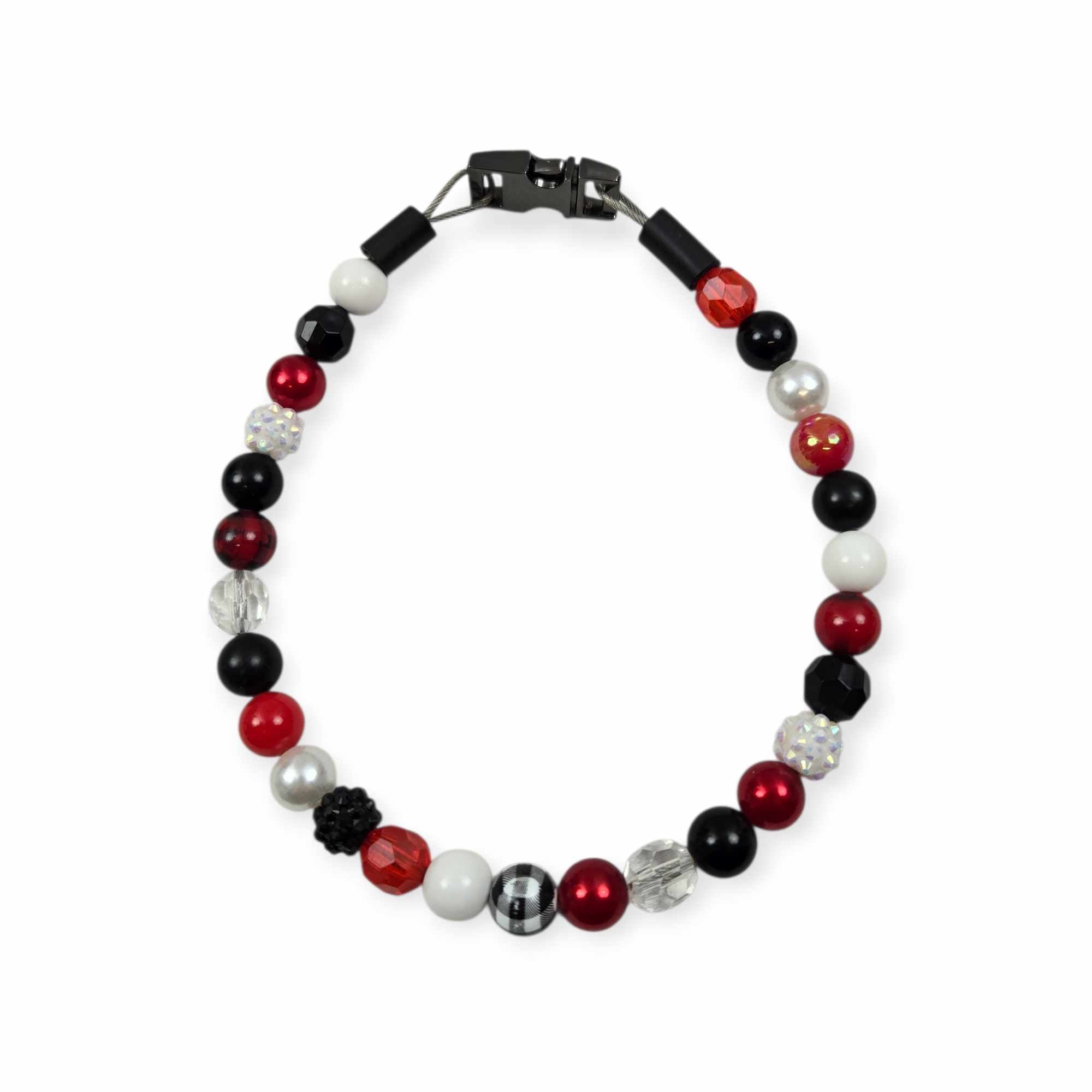 Buffalo Plaid Beaded Collar - 15"