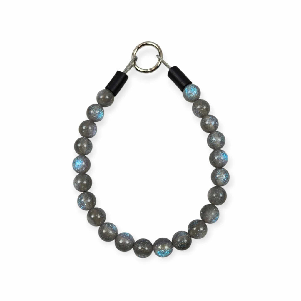 Gray Shimmer Beaded Collar - 12.5"