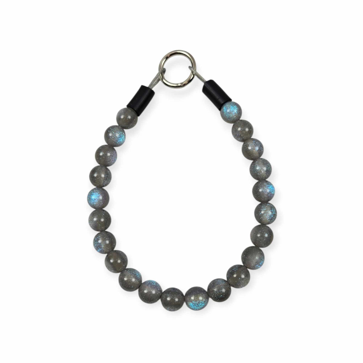 Gray Shimmer Beaded Collar - 12.5"