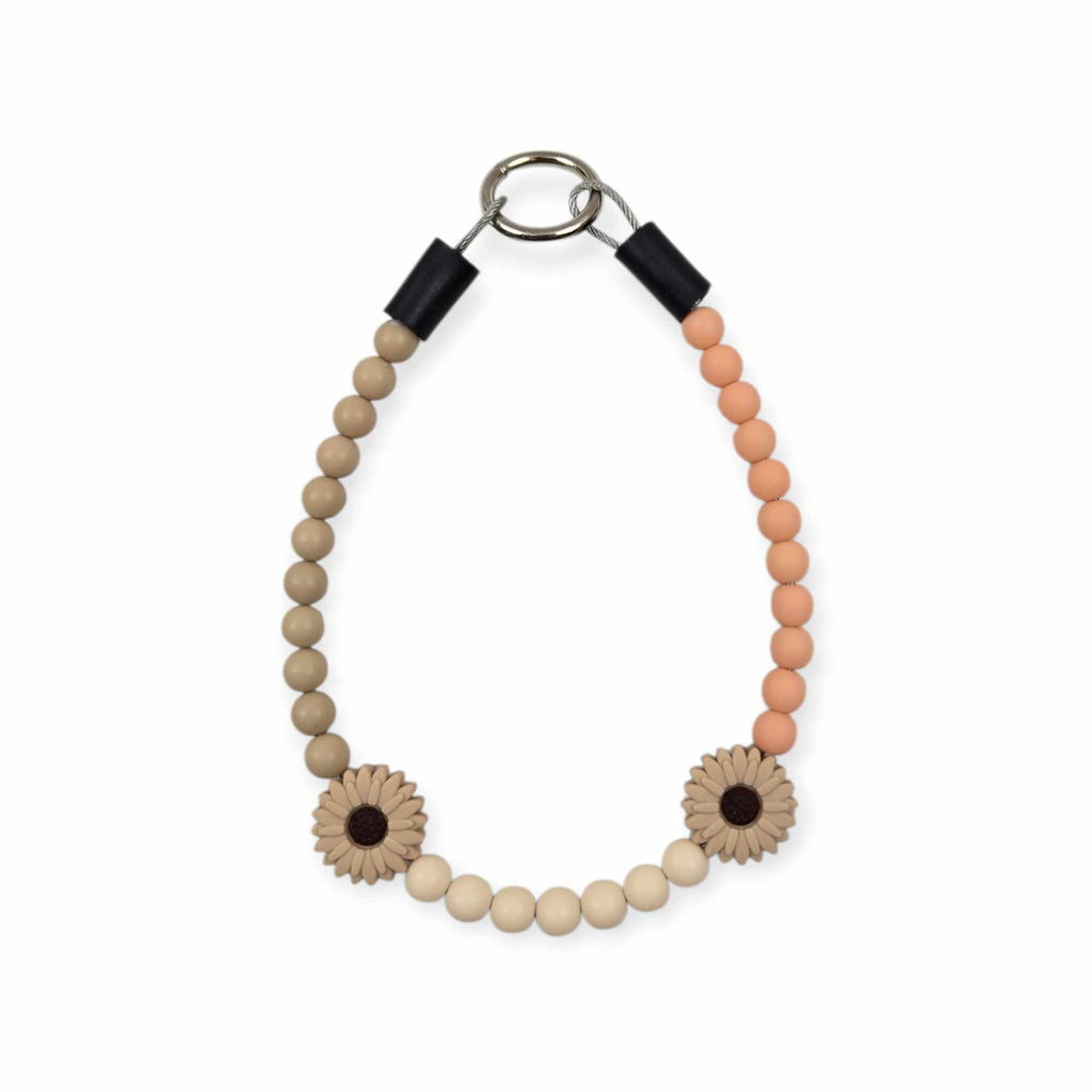 Peach & Tan Ombre with Daisy Beaded Collar - 12"
