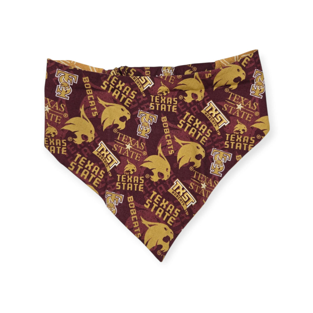 Bobcats /Mustard Mudcloth Reversible Slip-on Scrunchie Bandana (Large/X-Large)