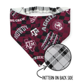A&M All Over Check/Black & White Plaid Reversible Slip-on Scrunchie Bandana (Large)