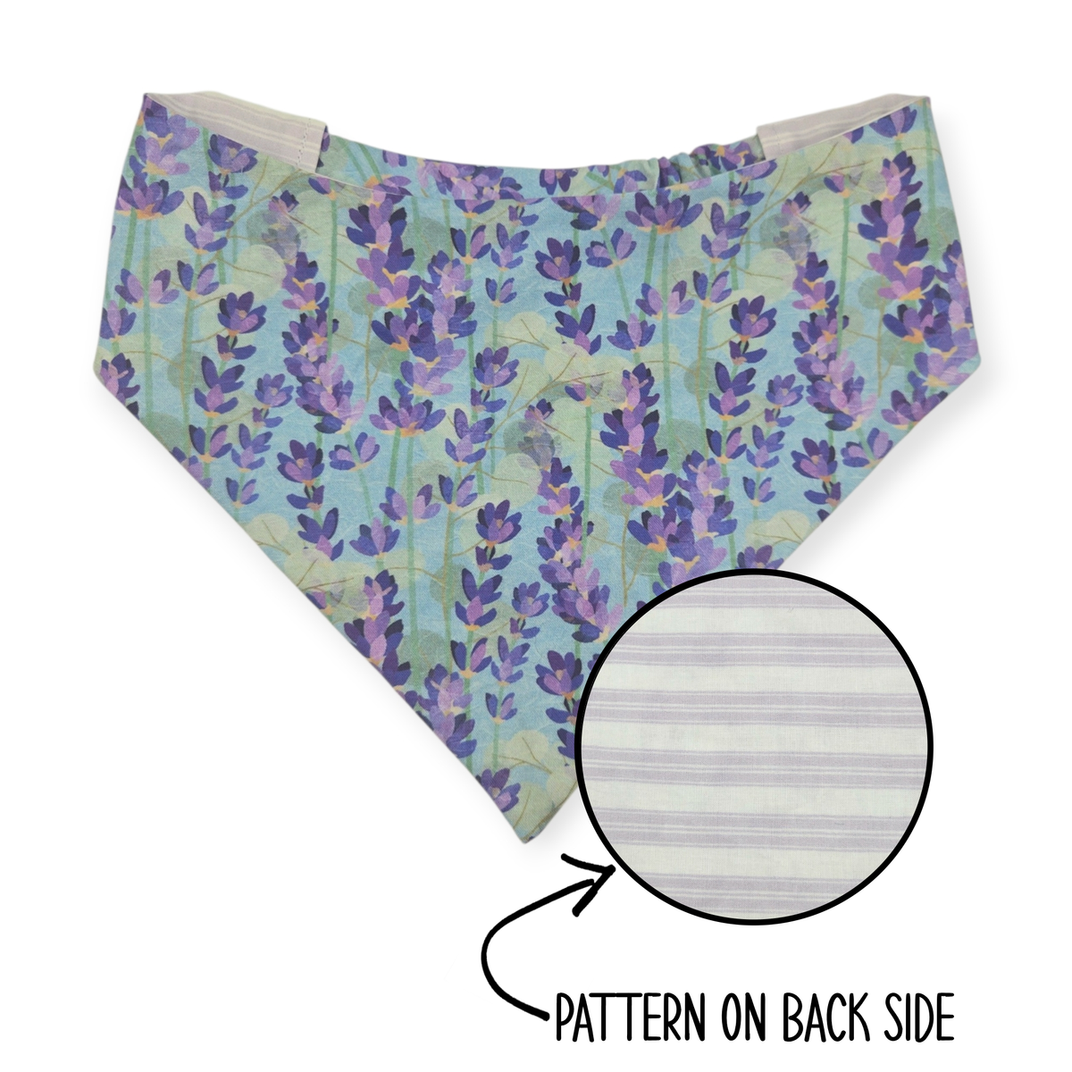 Aromatherapy-Lavender Fields/Purple Ticking Stripe Reversible Bandana