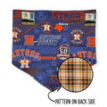 Astros/Blue & Orange Plaid Reversible Bandana