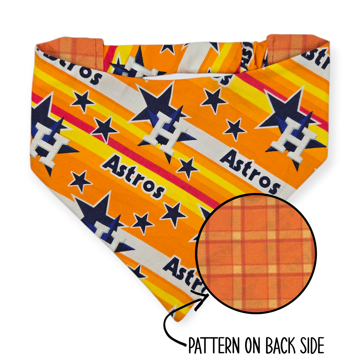 Astros/Orange Plaid Reversible Bandana