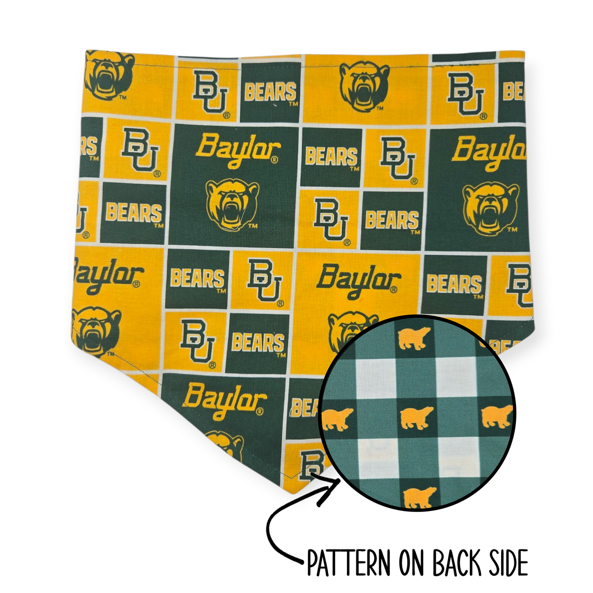 Baylor/Baylor Plaid Reversible Bandana