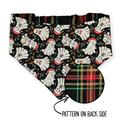 Christmas Ghost/Glitter Tartan Plaid Reversible Bandana