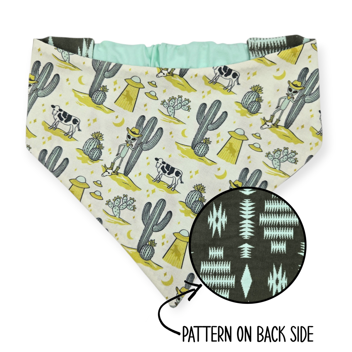 Cosmic Western Cowboy/Dark Olive Southwestern Reversible Bandana