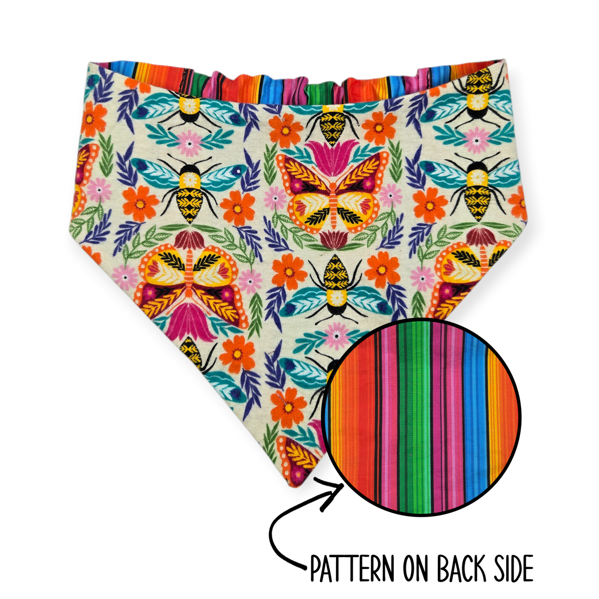 Crazy Butterflies/Serape Reversible Bandana