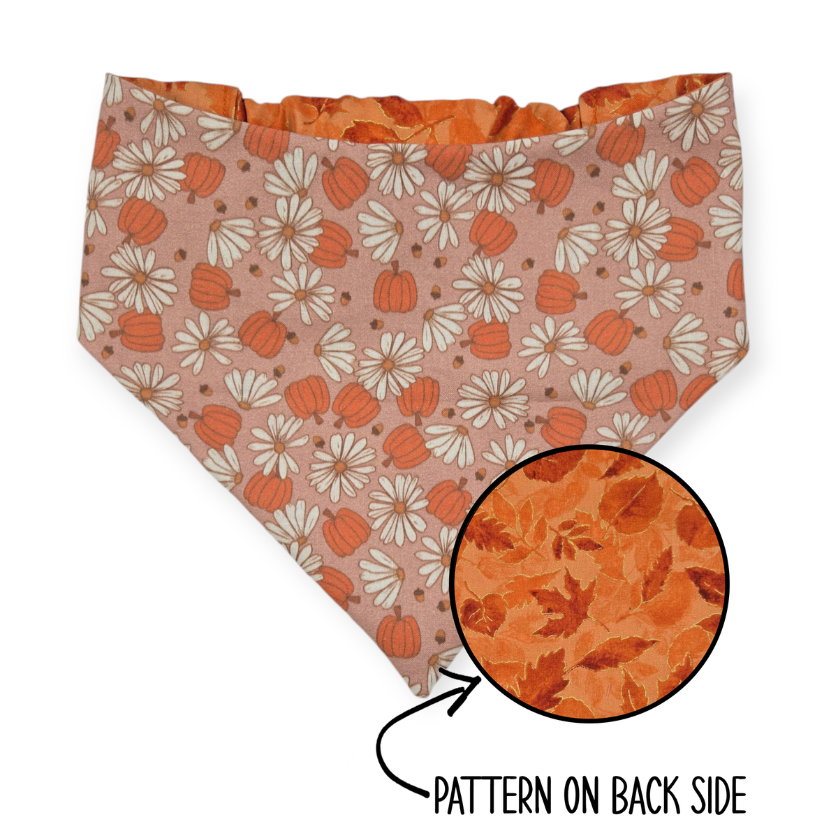 Daisy Pumpkins/Orange Leaves Reversible Bandana
