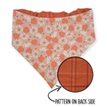 Daisy Pumpkins/Orange Plaid Reversible Bandana