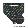 Dark Lavender Wildflowers/Black Plaid Reversible Bandana