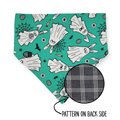 Easter Ghosts/Black Plaid Reversible Bandana