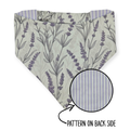 Elegant Lavender Floral/Purple Ticking Stripe Reversible Bandana