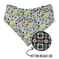 Fa La La RAWR/Gray Paws Plaid Reversible Bandana