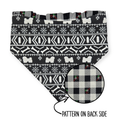 Fair Isle Black/Black & White Buffalo Plaid Reversible Bandana