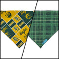 Baylor/Green Plaid Reversible Slide-on Bandana #2 (Medium)