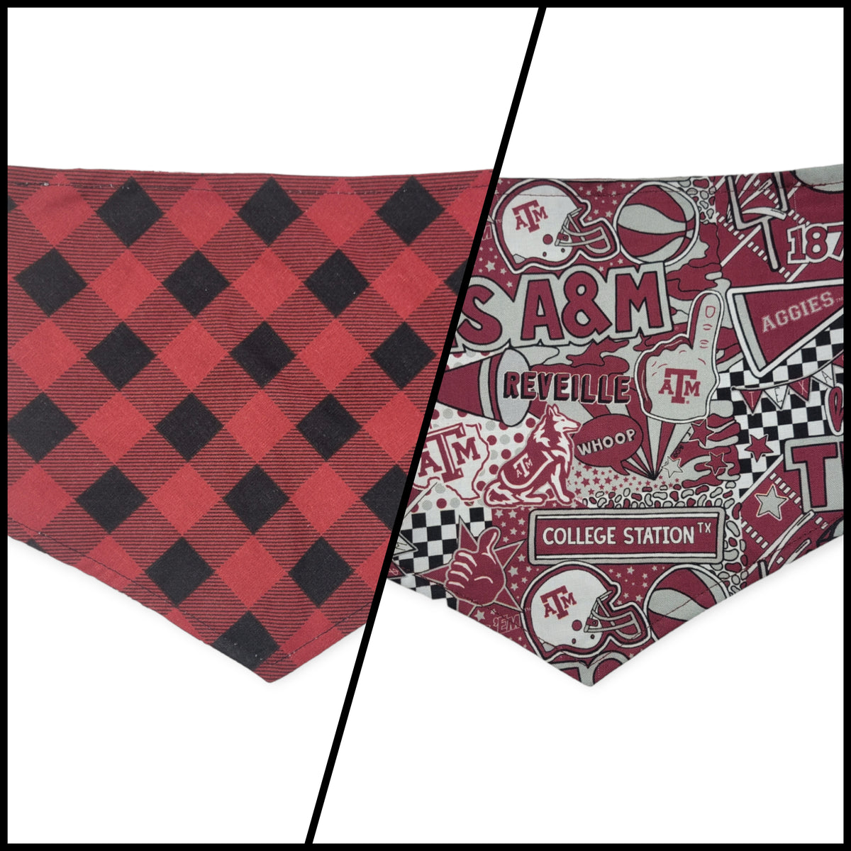 Buffalo Plaid/A&M Tie-on Bandana (Medium)