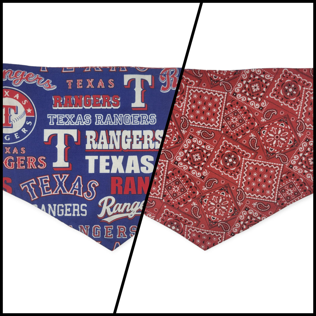 Rangers/Red Paisley Tie-on Bandana (Medium)
