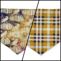 Pumpkin Ravens/Mustard Plaid Reversible Tie-on Bandana (Large)