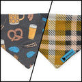 Bavarian Pretzels & Beer/Mustard Plaid Slip-on Scrunchie Bandana (XX-Small)