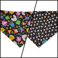 Ghosts/Dog Sugar Skull Slip-on Scrunchie Bandana (Large/X-Large)