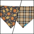 Retro Pumpkin Spice/Fall Plaid Reversible Slip-on Scrunchie Bandana (Large/X-Large)