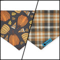 Retro Pumpkin Spice/Fall Plaid Slip-on Scrunchie Bandana (X-Small)