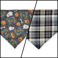 Lick or Treat/Plaid Slip-on Scrunchie Bandana (Medium/Large)