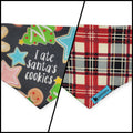 Santa's Cookies/Red Plaid Slip-on Scrunchie Bandana (X-Small)